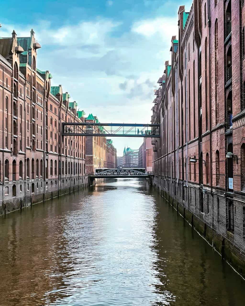 Flood protection bridge at Sandtorkai, Hamburg, Germany