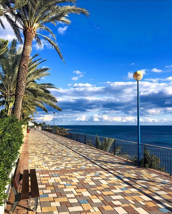 Coastal promenade Punta Prima, Menorca, Spain